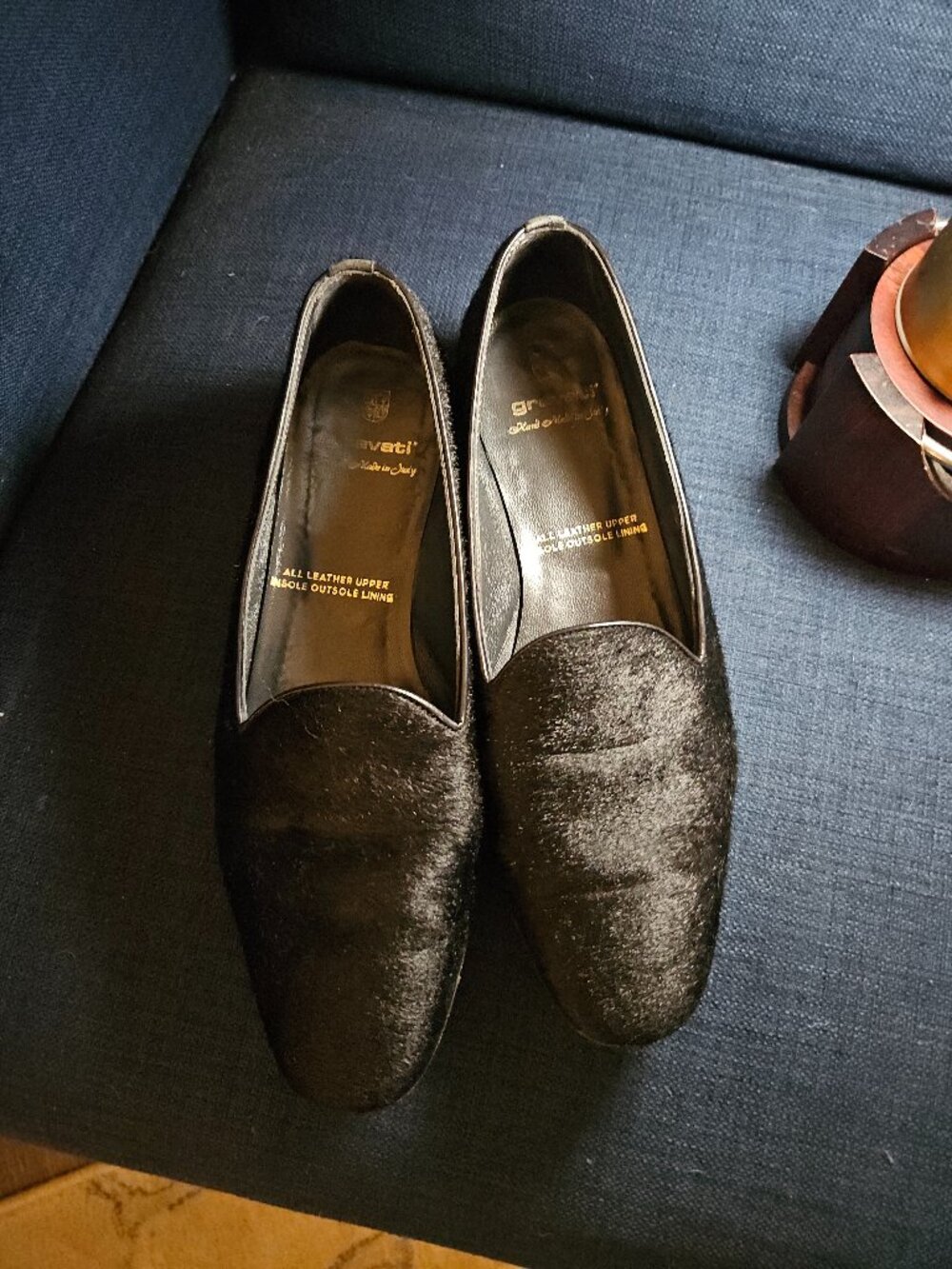 Gravati Women's Calf Hair Black Loafer